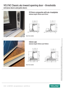 Threshold options for inward opening patio and entrance doors